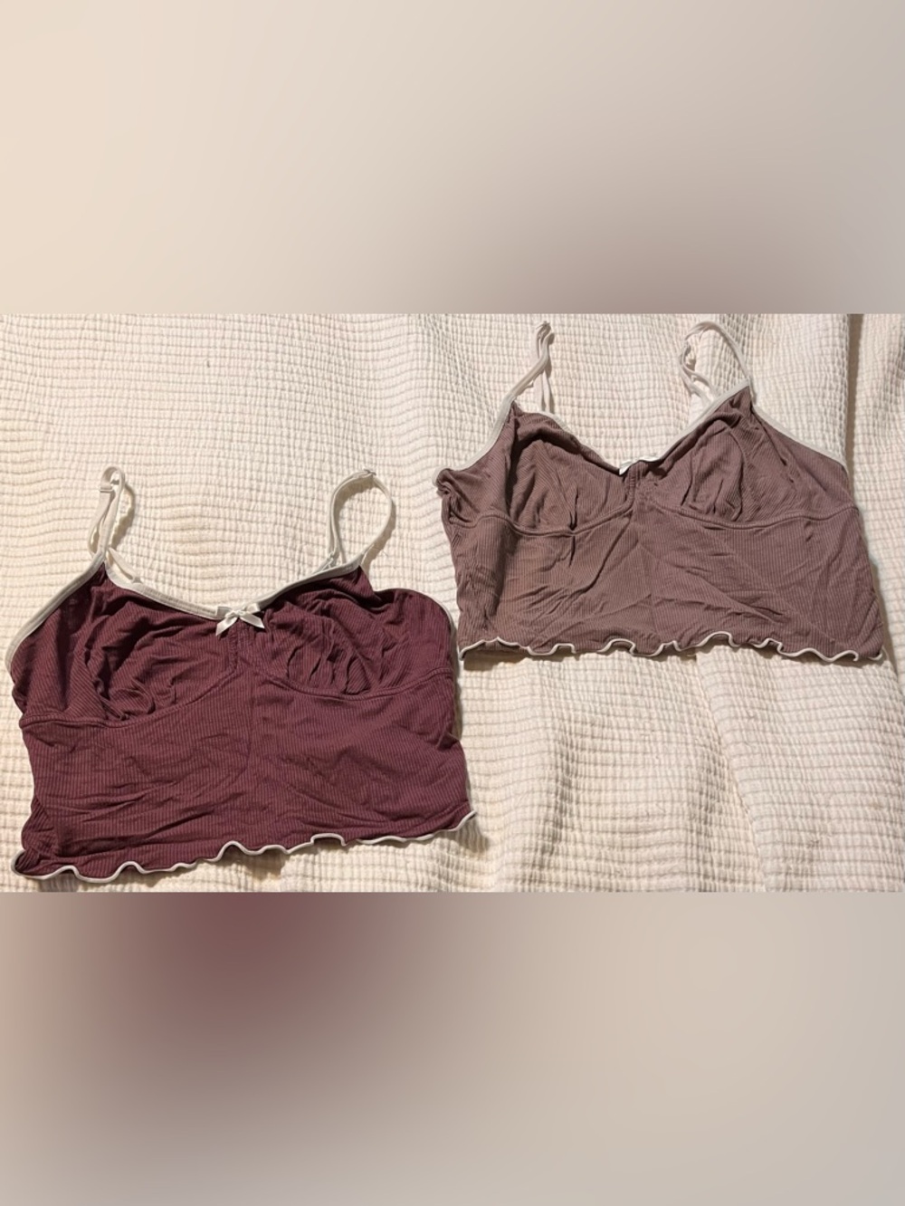 SHEIN Dual-Tone Ribbed Cami - Mauve & Plum